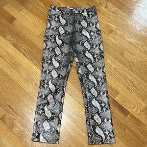 Snake Skin Leather Pants